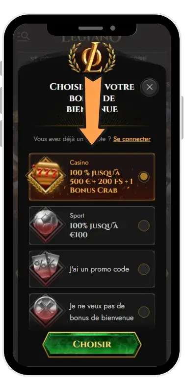 Choisir bonus Legiano